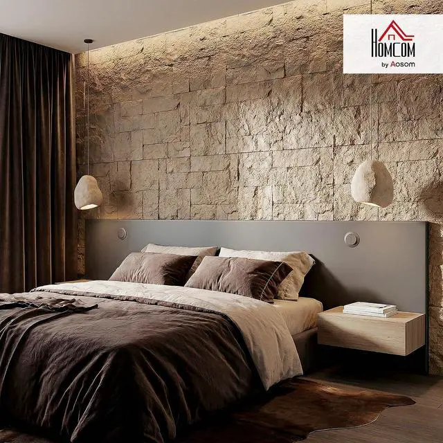 Alt view image 2 of 7 - 3D Faux Stone Wall Panels Water-Resistant 4' x 2' Beige | 8-Pack, Lightweight Polyurethane Panels, for Interior and Exterior Accent Walls, Cover 61.8 Sq.Ft., 0.6" Thick