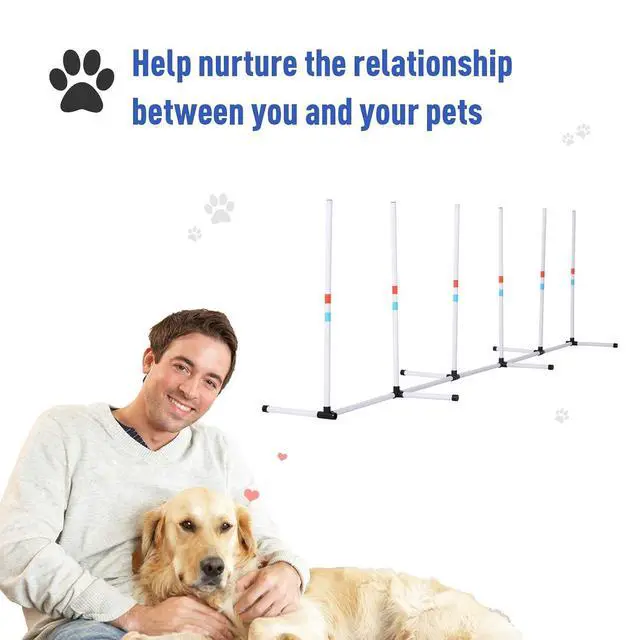 Alt view image 5 of 7 - PawHut Adjustable Dog Agility Training Obstacle Set with Weaves Poles and Storage Bag | Storage Bag