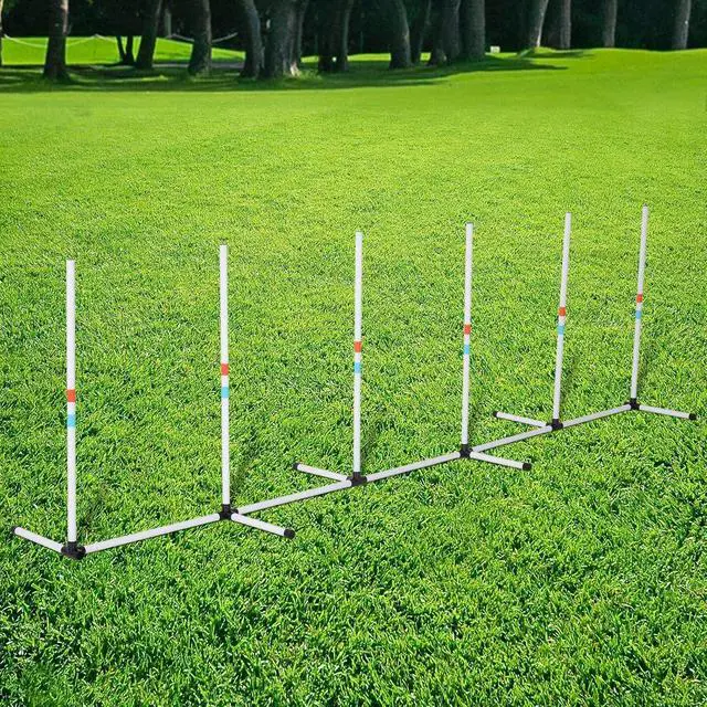 Alt view image 2 of 7 - PawHut Adjustable Dog Agility Training Obstacle Set with Weaves Poles and Storage Bag | Storage Bag