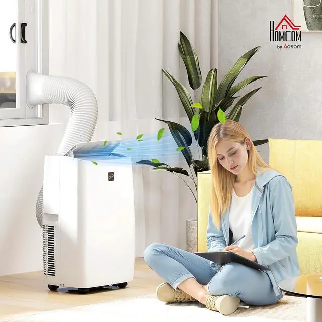 Alt view image 2 of 7 - 14000 BTU Portable Air Conditioner 5-in-1 for Room up to 700 Sq. ft | AC Unit, Cool, Dehumidifier, Fan, Auto And Sleep Mode, 24H Timer, 3 Speeds, Remote, Window Kit