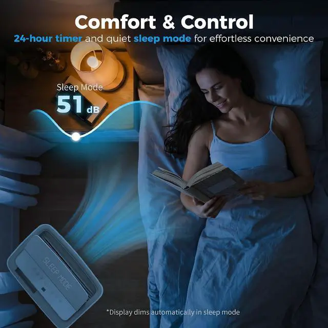 Alt view image 5 of 7 - 14000 BTU Portable Air Conditioner 5-in-1 for Room up to 700 Sq. ft | AC Unit, Cool, Dehumidifier, Fan, Auto And Sleep Mode, 24H Timer, 3 Speeds, Remote, Window Kit