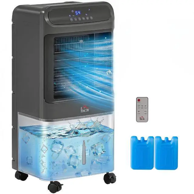Main image of 32" Evaporative Air Cooler, 3.2 Gal Water Tank Swamp Cooler Black | 3-in-1 Ice Cooling Fan, Portable, 60° Oscillation, Humidifier, Remote, for Home Office, 3 Modes, 3 Speeds, 12H Timer