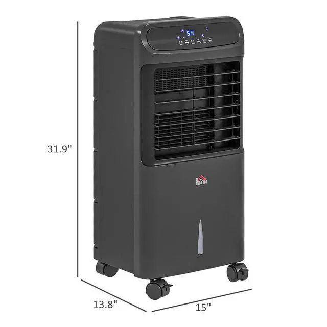 Alt view image 7 of 7 - 32" Evaporative Air Cooler, 3.2 Gal Water Tank Swamp Cooler Black | 3-in-1 Ice Cooling Fan, Portable, 60° Oscillation, Humidifier, Remote, for Home Office, 3 Modes, 3 Speeds, 12H Timer