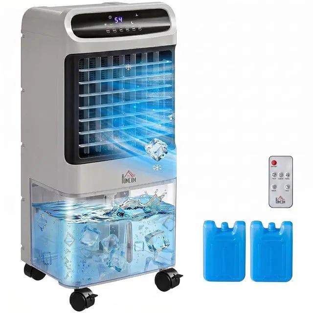 Main image of 32" Evaporative Air Cooler, 3.2 Gal Water Tank Swamp Cooler Gray | 3-in-1 Ice Cooling Fan, Portable, 60° Oscillation, Humidifier, Remote, for Home Office, 3 Modes, 3 Speeds, 12H Timer