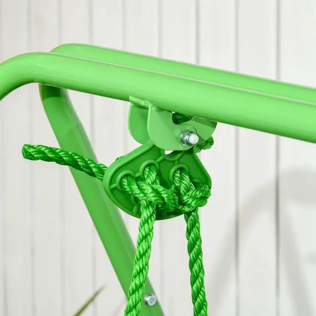 Alt view image 6 of 7 - Toddler Swing Set with Metal Stand, 6-36 Months Green | Baby Swing Set, Safety Seat Belt, Backyard Indoor & Outdoor