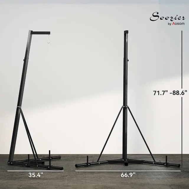 Alt view image 7 of 7 - Foldable Punch Bag Stand Height Adjustable | Weighted Base, Freestanding, Punching Stand Only, Home Gym