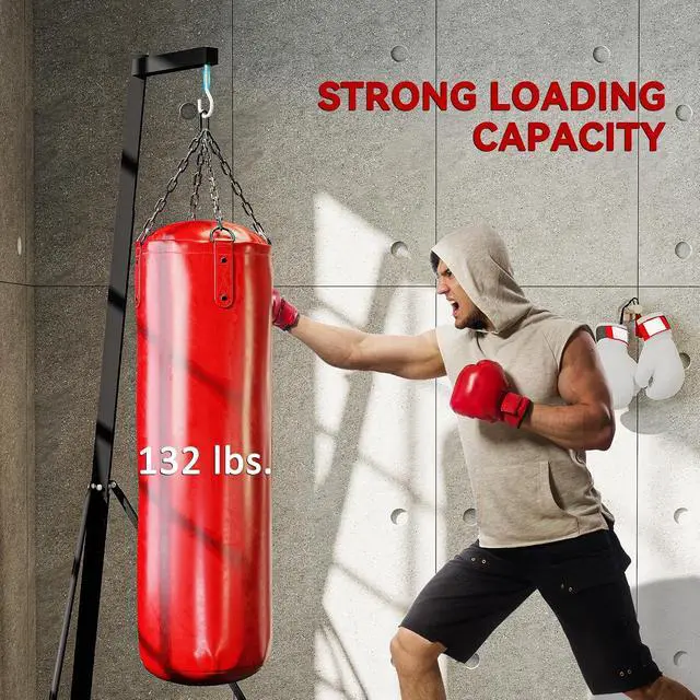 Alt view image 6 of 7 - Foldable Punch Bag Stand Height Adjustable | Weighted Base, Freestanding, Punching Stand Only, Home Gym