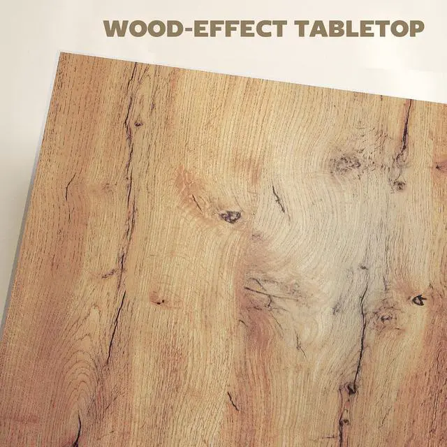 Alt view image 4 of 7 - Living Room Table Coffee Table 31.5" x 31.5" Light Brown Wood Grain | 1.6" Thick Tabletop, Wood Rustic, Farmhouse Style, Easy Assembly