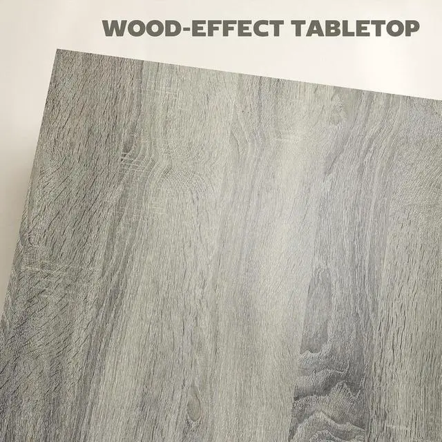Alt view image 4 of 7 - Square Coffee Table 1.6" Thick Tabletop 31.5"x31.5" Gray Wood Grain | Center Table, for Living Room, Easy Assembly