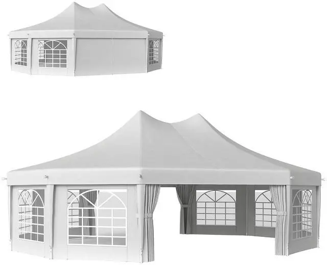 Main image of 29 x 21 ft Party Tent Heavy Duty with Sidewalls White | Event Tent, 2 Doors, 6 Windows, Outdoor Gazebo Shelter, for Wedding, Party