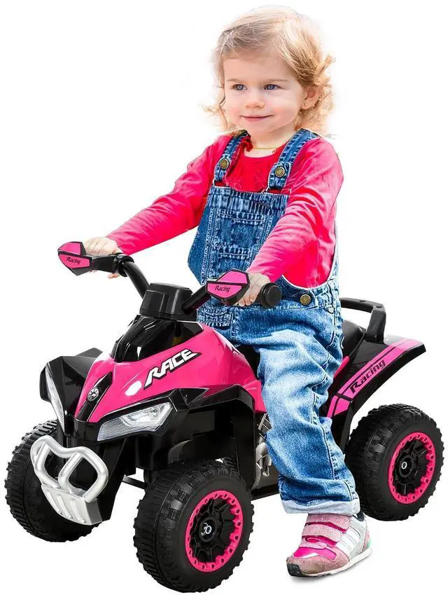 Main image of NO Power Kids Ride On Push Car ATV for Toddlers 1.5-3 Years Old Pink | Foot-to-floor Sliding Car, Walking Toy, Music, Lights, Ride Racer