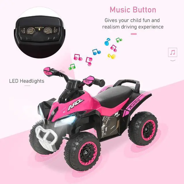 Alt view image 3 of 7 - NO Power Kids Ride On Push Car ATV for Toddlers 1.5-3 Years Old Pink | Foot-to-floor Sliding Car, Walking Toy, Music, Lights, Ride Racer