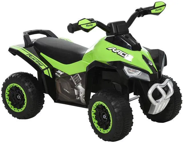 Main image of NO Power Kids Ride On Push Car ATV for Toddlers 1.5-3 Years Old Green | Foot-to-floor Sliding Car, Walking Toy, Music, Lights, Ride Racer