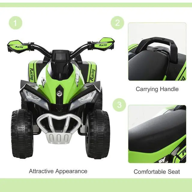 Alt view image 4 of 7 - NO Power Kids Ride On Push Car ATV for Toddlers 1.5-3 Years Old Green | Foot-to-floor Sliding Car, Walking Toy, Music, Lights, Ride Racer