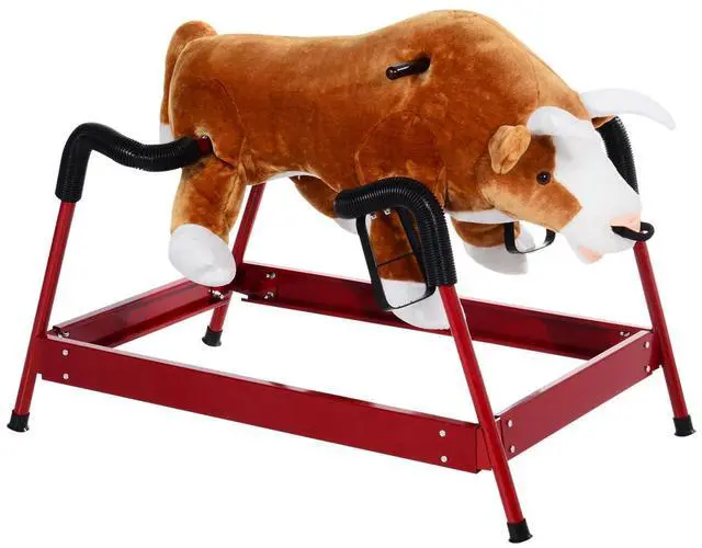 Main image of Qaba Kids Spring Rocking Horse Rodeo Bull Style with Realistic Sounds | Children Over 3 Years Old