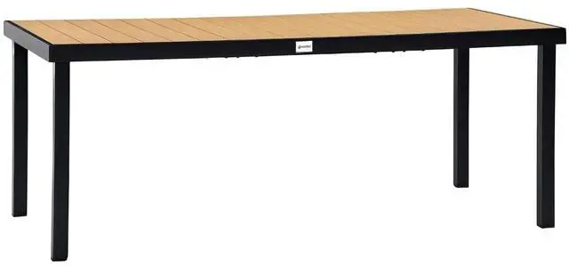 Main image of 75" x 35" Outdoor Dining Table for 8 People Rectangular Natural | Aluminum Frame Garden Table, All-Weather Faux Wood Top, Lawn, Patio