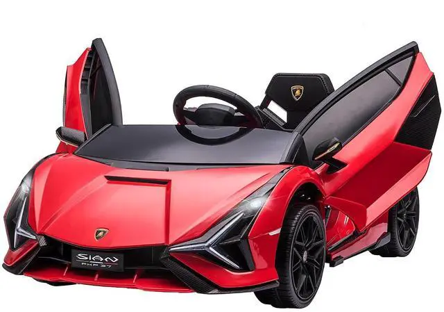 Main image of 12V Ride on Car Lamborghini SIAN Licensed Battery Powered Red | Electric Car for Kids, Remote Control, Horn, Music, Headlights