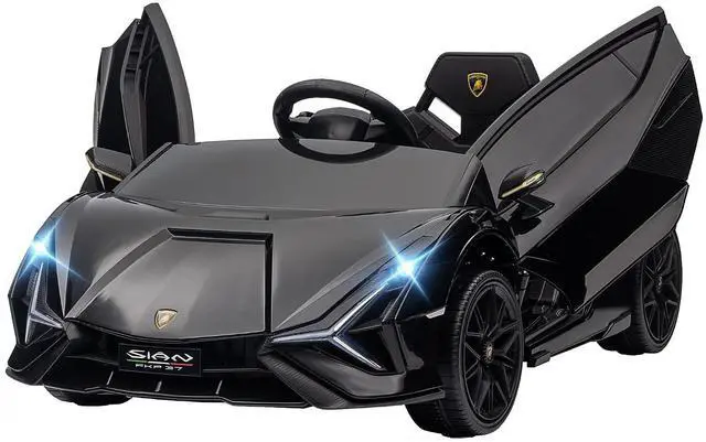 Main image of 12V Ride on Car Lamborghini SIAN Licensed Battery Powered Black | Electric Car for Kids, Remote Control, Horn, Music, Headlights