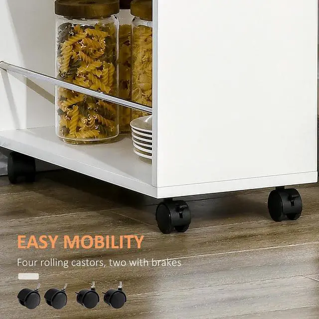 Alt view image 5 of 7 - 3- Tier Slim Storage Cart Narrow Kitchen Cart on Wheels | Rolling Design, Slide Out Side Utility, Bathroom, Laundry, for Small Place