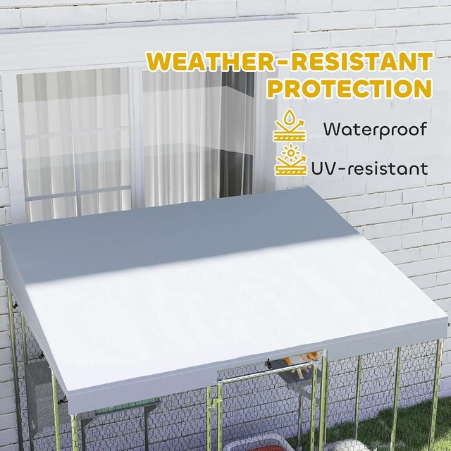 Alt view image 6 of 7 - PawHut Catio Outdoor Cat Enclosure 79" Large Walk-in Cat House, Resting Box | Waterproof Cover, 2 Resting Boxes, 7 Jumping Platforms, Chicken Run Coop, Rabbit Hutch, Feral Kitten Shelter Pointed Roof