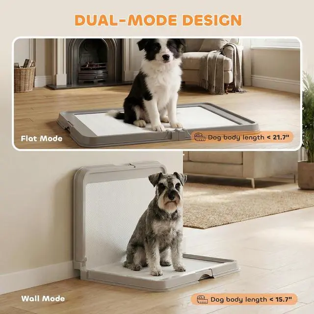 Alt view image 3 of 7 - PawHut Pee Pad Holder 34" x 24.5", Foldable Indoor Potty Tray for Dogs | Includes 3 Pee Pads, Anti-Slip & Easy to Clean