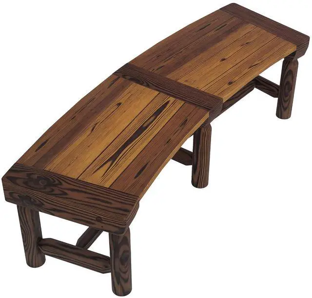 Main image of Wooden Garden Bench Semicircular Round Outdoor Tree Bench Brown | Wrap Around, Park, Yard, Patio, Deck, Lawn