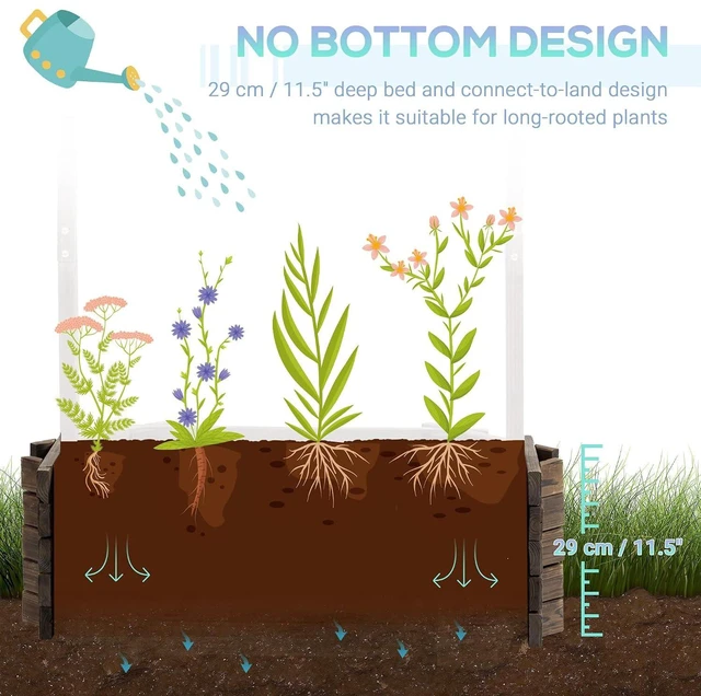 Alt view image 4 of 7 - Wishing Well Planter Wooden Raised Garden Bed for Outdoor Garden | Ornamental Outdoor Flower Planter, Yard, Lawn, Home Decor