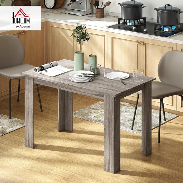 Alt view image 2 of 7 - 47" Dining Table for 4-6 People Rectangular Wood Effect Light Gray