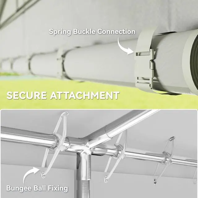 Alt view image 6 of 7 - 23 x 39 ft Heavy Duty Party Tent with Removable Sidewalls, White | Windows, Outdoor Gazebo, Wedding Tent, Event Shelter, Carport, BBQ, Outside Waterproof Canopy, for Parties