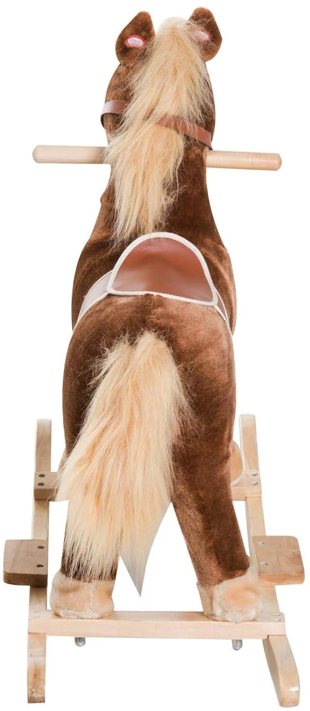 Alt view image 6 of 7 - Qaba Kids Plush Toy Rocking Horse Ride on with Realistic Sounds - Brown | nan