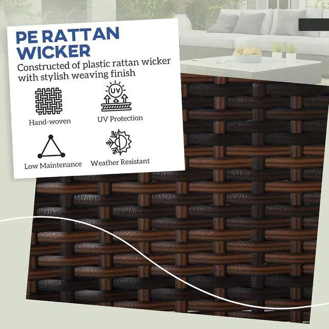 Alt view image 4 of 7 - 2 Pieces Outdoor Patio Ottomans All Weather PE Rattan Beige | Wicker Footstools, Removable Cushions, 3-in-1 Ottoman Seat, Footrest, Side Table, for Backyard, Poolside