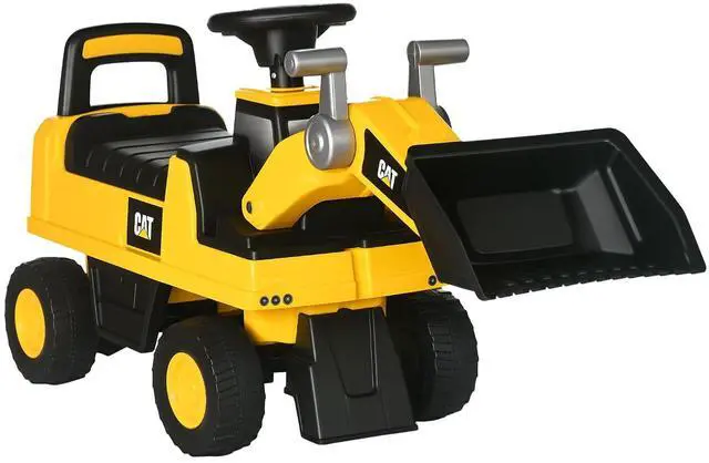 Main image of Ride on Excavator for Kids CAT Licensed Manual Shovel Ages 1.5-3 | Digger Construction Vehicle, Horn, Hidden Storage, Foot to Floor, No Power, Kids Ride on Car