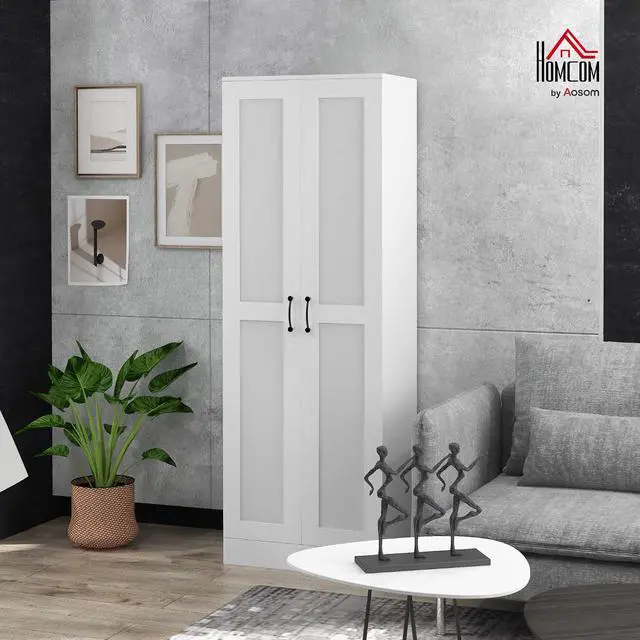 Alt view image 2 of 7 - 69" Tall Storage Cabinet Movable Shelves Soft Close Doors White