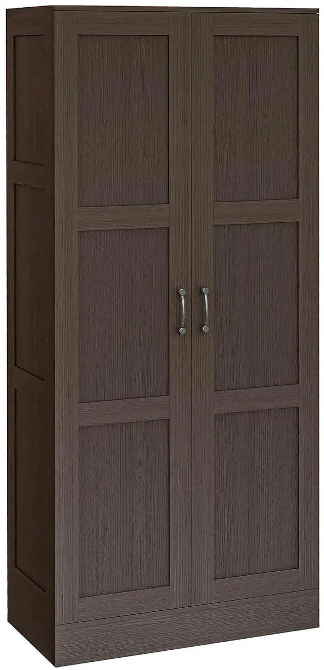 Main image of 71" Tall Storage Cabinet Movable Shelves Soft Close Doors, Coffee