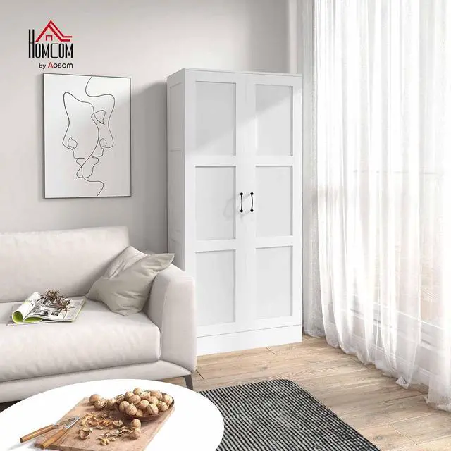 Alt view image 2 of 7 - 71" Tall Storage Cabinet Movable Shelves Soft Close Doors, White | Modern Style Pantry Cabinet