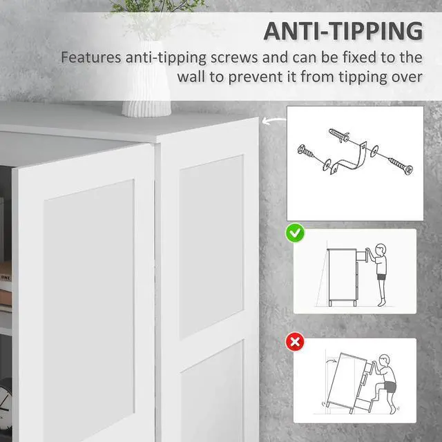 Alt view image 7 of 7 - 71" Tall Storage Cabinet Movable Shelves Soft Close Doors, White | Modern Style Pantry Cabinet