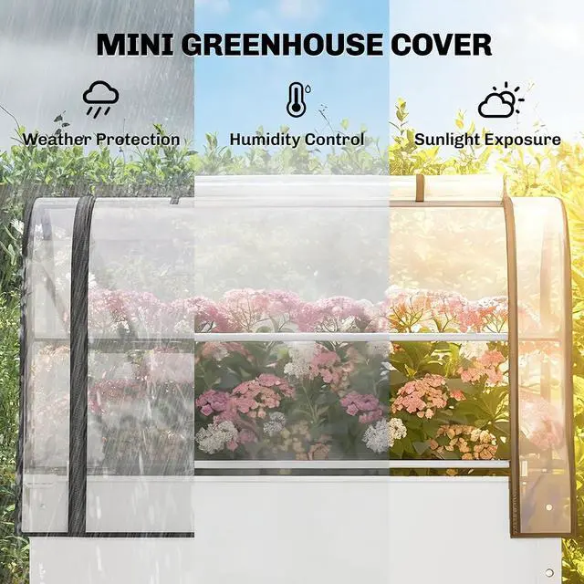 Alt view image 3 of 7 - Raised Garden Bed with Flip-Up Cover 39.4" x 19.3" x 53.5", White