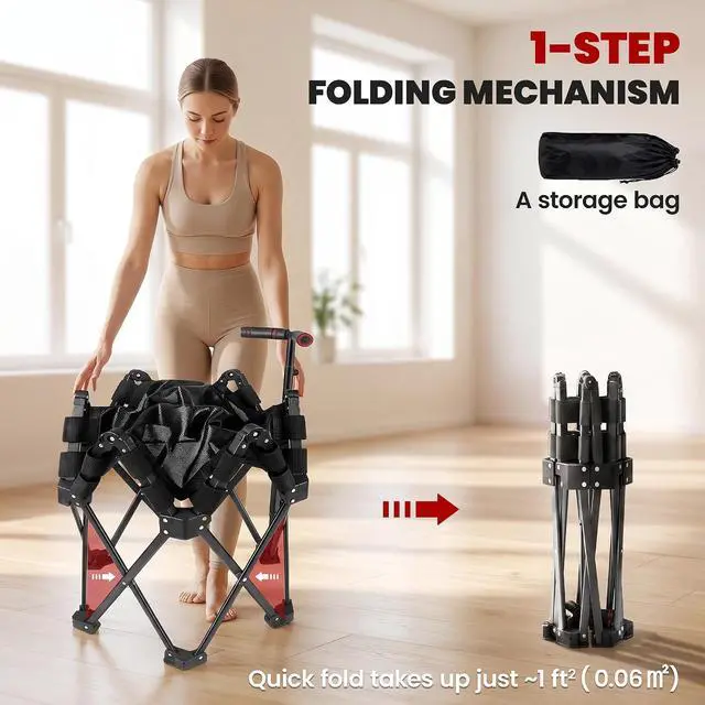 Alt view image 3 of 7 - 42" Foldable Mini Trampoline, One-Step Fold & Open, 400LBS Capacity