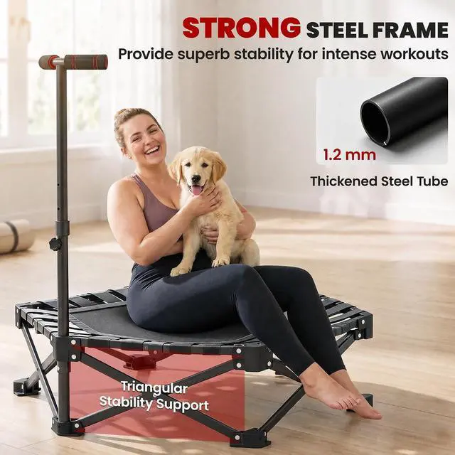 Alt view image 5 of 7 - 42" Foldable Mini Trampoline, One-Step Fold & Open, 400LBS Capacity