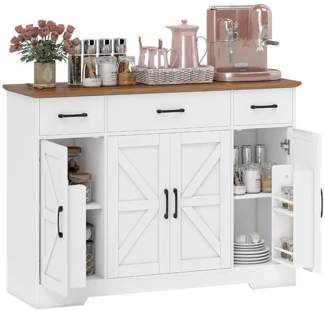 Main image of 47" Buffet Cabinet with Storage, Coffee Bar Cabinet, White