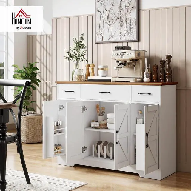 Alt view image 2 of 7 - 47" Buffet Cabinet with Storage, Coffee Bar Cabinet, White