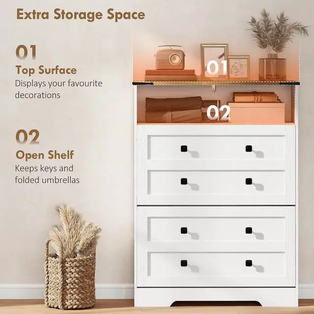 Alt view image 7 of 7 - Shoe Cabinet with 2 Flip Drawers, Narrow, Adjustable Shelves, White