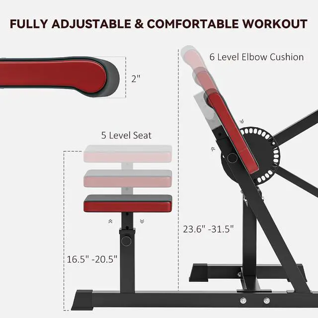 Alt view image 4 of 7 - 2-in-1 Bicep Preacher Curl Bench, Preacher Curl Machine