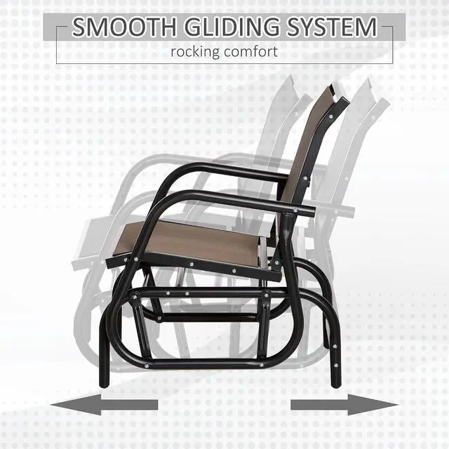 Alt view image 4 of 7 - Porch Glider Steel Frame Brown
