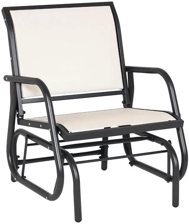 Main image of Porch Glider Steel Frame Cream White