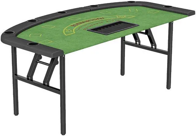 Main image of Poker Table Foldable, 72" Portable, 8 Players, 220 LBS, Green