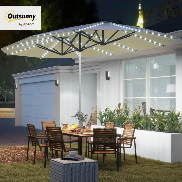 Alt view image 2 of 7 - 15ft Extra Large Patio Umbrella Bright Solar Lights