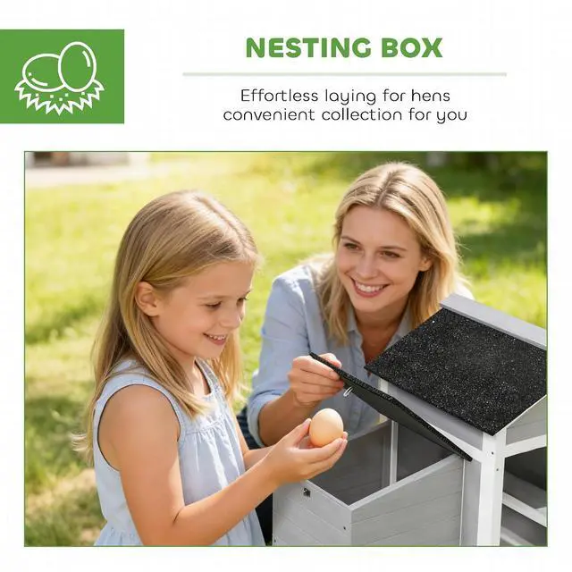 Alt view image 4 of 7 - PawHut Chicken Coop Outdoor Weatherproof for 1-2 Chickens 36" x 25" x 27"