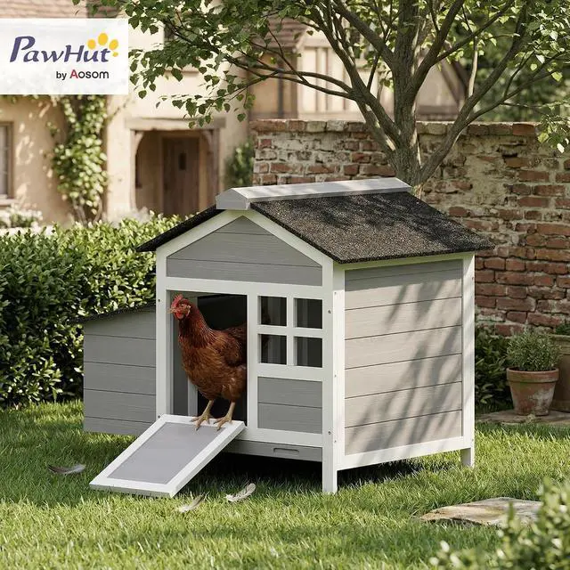 Alt view image 2 of 7 - PawHut Chicken Coop Outdoor Weatherproof for 1-2 Chickens 36" x 25" x 27"