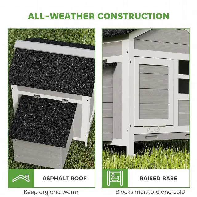 Alt view image 6 of 7 - PawHut Chicken Coop Outdoor Weatherproof for 1-2 Chickens 36" x 25" x 27"